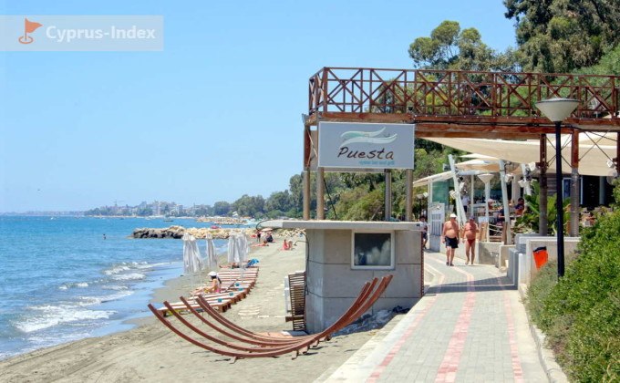 Puesta Oyster Bar & Grill на пляже Афродайт, Лимассол, Кипр