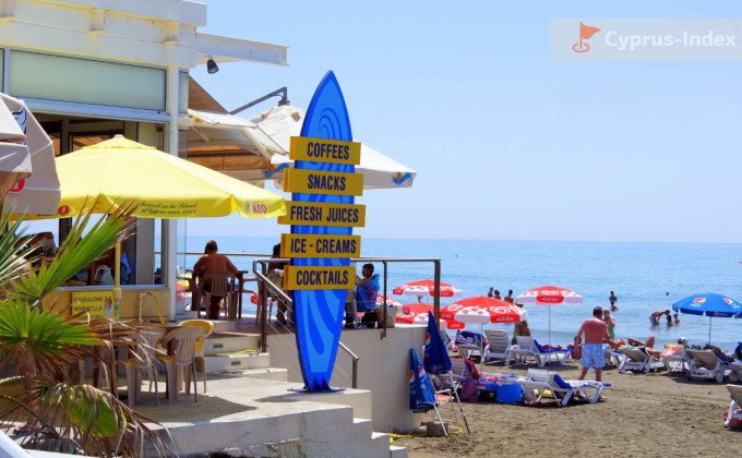 Кафе на пляже Курион, Кипр