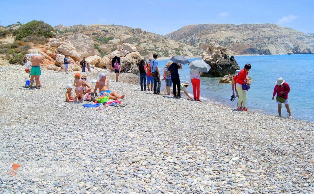 Галька на пляже Афродиты, Пафос, Кипр
