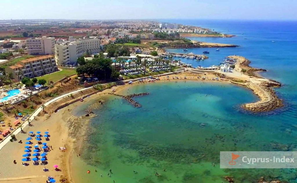 Пляж Голден Кост, лучшие пляжи Кипра в районе города Протарас